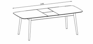 STÓŁ DREWNIANY LEGNO, ROZKŁADANY, ORZECH, DO SALONU, JADALNI, 90X220 CM