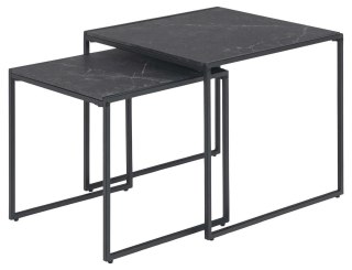 STOLIK KAWOWY ZESTAW DANMARKA, CZARNY, LOFT, LAWA, DO SALONU, STÓŁ