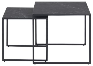 STOLIK KAWOWY ZESTAW DANMARKA, CZARNY, LOFT, LAWA, DO SALONU, STÓŁ