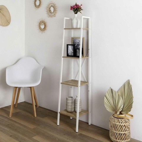 BIAŁY REGAŁ - INDUSTRIAL, DĄB, METAL, 4 PÓŁKI, MDF BIAŁY REGAŁ - INDUSTRIAL, DĄB, METAL, 4 PÓŁKI, MDF