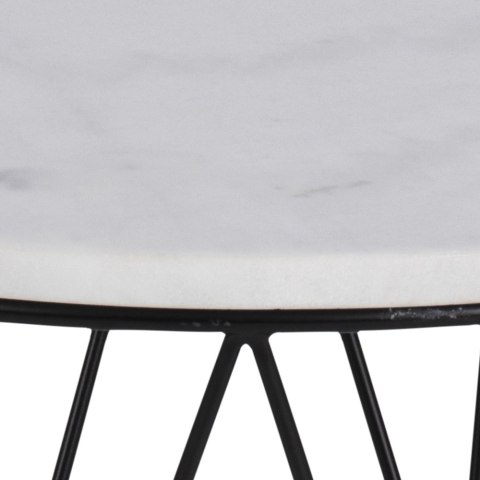 OKRĄGŁY STOLIK 50 CM, BIAŁY MARMUR, CZARNY METAL OKRĄGŁY STOLIK 50 CM, BIAŁY MARMUR, CZARNY METAL