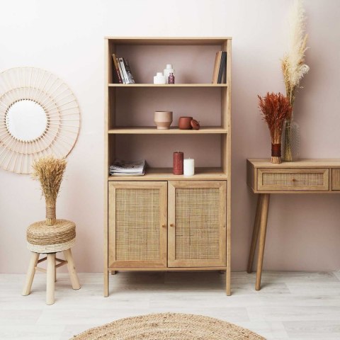 WYSOKI REGAŁ BOHO, PLECIONKA, NATURALNY, DO SALONU, SZAFA, 3 PÓŁKI WYSOKI REGAŁ BOHO, PLECIONKA, NATURALNY, DO SALONU, SZAFA, 3 PÓŁKI