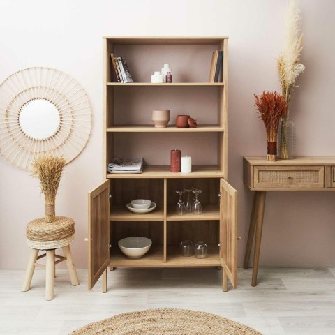 WYSOKI REGAŁ BOHO, PLECIONKA, NATURALNY, DO SALONU, SZAFA, 3 PÓŁKI WYSOKI REGAŁ BOHO, PLECIONKA, NATURALNY, DO SALONU, SZAFA, 3 PÓŁKI