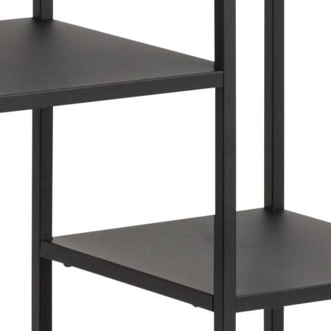 CZARNY METALOWY REGAŁ DO POKOJU, LOFT, 4 PÓŁKI, 80 CM, INDUSTRIALNY CZARNY METALOWY REGAŁ DO POKOJU, LOFT, 4 PÓŁKI, 80 CM, INDUSTRIALNY