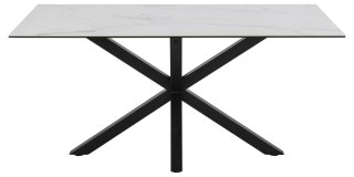 NOWOCZESNY CZARNY STÓŁ DO JADALNI, SALONU, SZKLANY BLAT 160x90, METAL