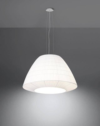 ŻYRANDOL BIAŁY AUREA, LAMPA WISZĄCA, 3XE27, 60CM, DO SALONU, NOWOCZESNY