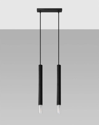 LAMPA WISZĄCA LUMINIS WEZYR, CZARNA, LOFT, PUNKTOWA, 2XG9, SZKŁO, SALON, G9