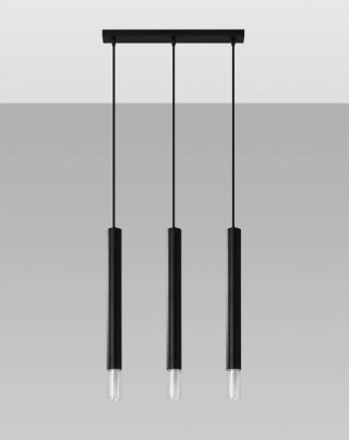 LAMPA WISZĄCA LUMINA, CZARNA, 3XG9, LOFT, NOWOCZESNA, SALON, KUCHNIA, STAL