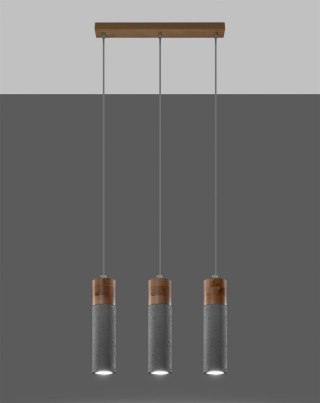 Lampa wisząca ZANE 3 szara