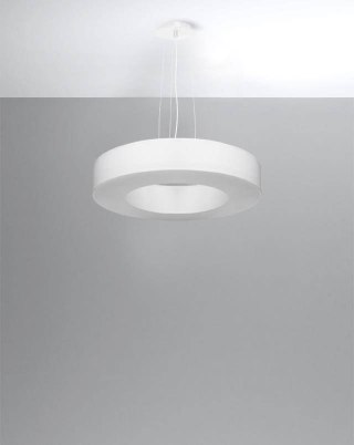 ŻYRANDOL BIAŁY AETHEL, 5xE27, 50CM, LAMPA WISZĄCA, SALON, OKRĄGŁY, MODERN