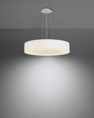 ŻYRANDOL BIAŁY AETHEL, 5xE27, 50CM, LAMPA WISZĄCA, SALON, OKRĄGŁY, MODERN