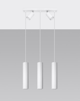 LAMPA WISZĄCA 5 KLOSZY LUMINOR, BIAŁA, GU10, REGULOWANA, LOFT, DO SALONU