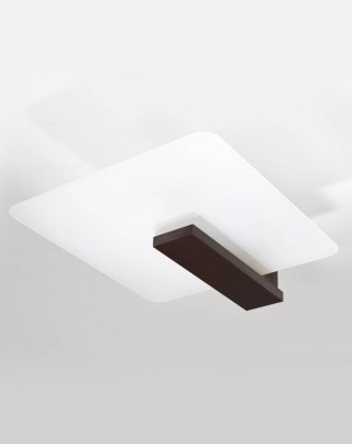 PLAFON, LAMPA SUFITOWA LUMENIS, WENGE, DREWNO, SZKŁO, E27, NOWOCZESNA, LOFT