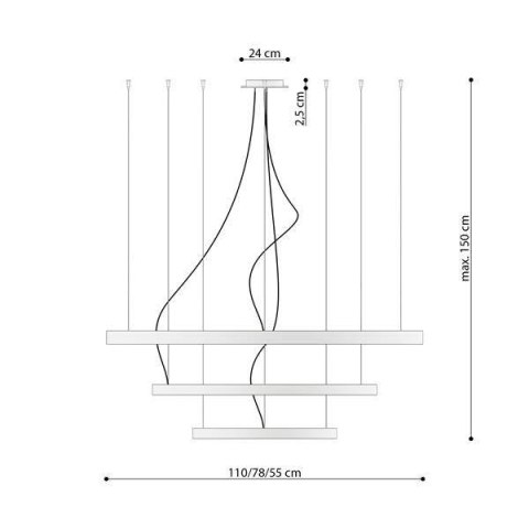 Żyrandol RIO 3 55/78/110 czarny LED 3000K Żyrandol RIO 3 55/78/110 czarny LED 3000K