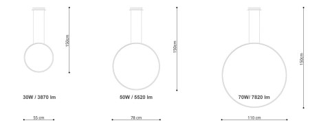 Żyrandol RIO 3 55/78/110 czarny LED 3000K Żyrandol RIO 3 55/78/110 czarny LED 3000K
