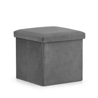 PUFA SKŁADANA L - 38x38x38CM AKSAMIT SZARA
