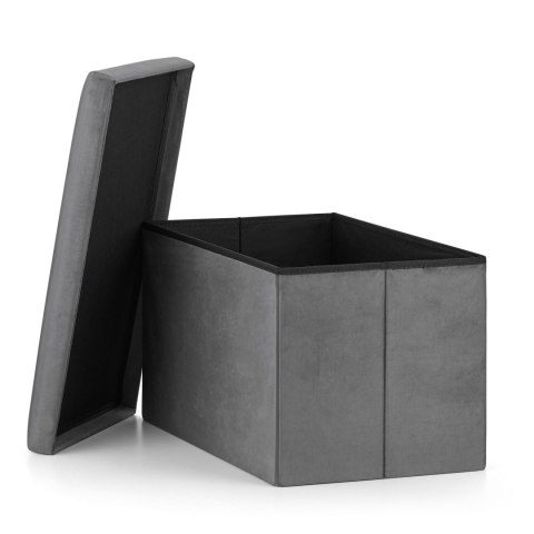PUFA SKŁADANA XL - 60x38x38CM AKSAMIT SZARA PUFA SKŁADANA XL - 60x38x38CM AKSAMIT SZARA