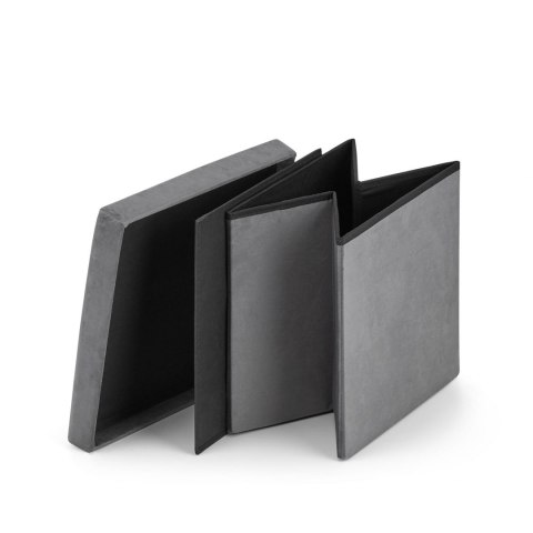 PUFA SKŁADANA M - 30x30x30CM AKSAMIT SZARA PUFA SKŁADANA M - 30x30x30CM AKSAMIT SZARA