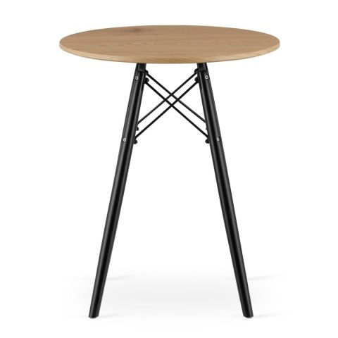 OKRĄGŁY STÓŁ LOFT, BLAT DĄB, CZARNE NOGI, DO JADALNI, DO KUCHNI, 60 cm OKRĄGŁY STÓŁ LOFT, BLAT DĄB, CZARNE NOGI, DO JADALNI, DO KUCHNI, 60 cm