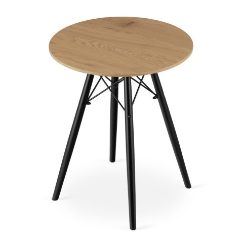 OKRĄGŁY STÓŁ LOFT, BLAT DĄB, CZARNE NOGI, DO JADALNI, DO KUCHNI, 60 cm OKRĄGŁY STÓŁ LOFT, BLAT DĄB, CZARNE NOGI, DO JADALNI, DO KUCHNI, 60 cm