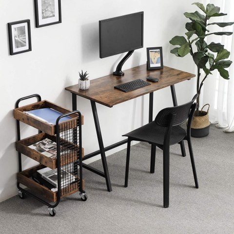 BIURKO LOFT, CZARNE, METALOWE, ORZECH, PROSTE, WYTRZYMAŁE, DO POKOJU 100 CM BIURKO LOFT, CZARNE, METALOWE, ORZECH, PROSTE, WYTRZYMAŁE, DO POKOJU 100 CM