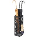 AŻUROWY CZARNY STOJAK NA PARASOLE LOFT, METALOWY, 50 CM