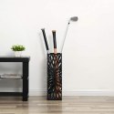 AŻUROWY CZARNY STOJAK NA PARASOLE LOFT, METALOWY, 50 CM