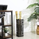 AŻUROWY CZARNY STOJAK NA PARASOLE LOFT, METALOWY, 50 CM