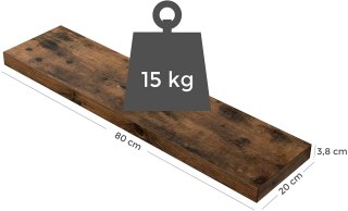 PÓŁKA WISZĄCA ŚCIENNA FERROXA, LOFT, REGAŁ NA KSIĄŻKI, KWIATY, DO SALONU
