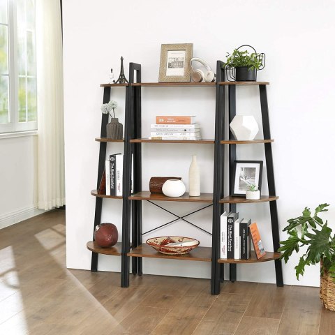 INDUSTRIALNY REGAŁ NA KSIĄŻKI, CZARNY, METALOWY, LOFT, ORZECH, 4 PÓŁKI, INDUSTRIALNY REGAŁ NA KSIĄŻKI, CZARNY, METALOWY, LOFT, ORZECH, 4 PÓŁKI,