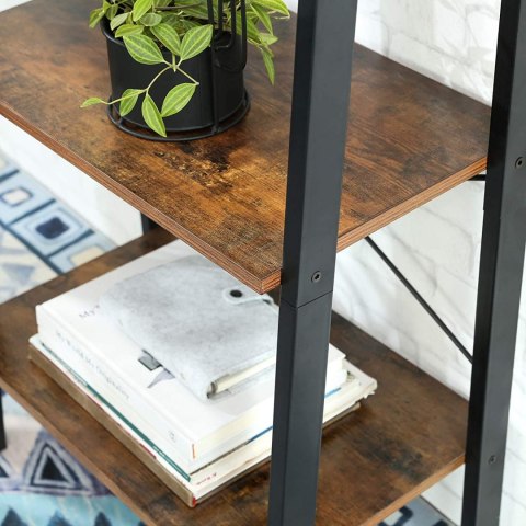 INDUSTRIALNY REGAŁ NA KSIĄŻKI, CZARNY, METALOWY, LOFT, ORZECH, 4 PÓŁKI, INDUSTRIALNY REGAŁ NA KSIĄŻKI, CZARNY, METALOWY, LOFT, ORZECH, 4 PÓŁKI,