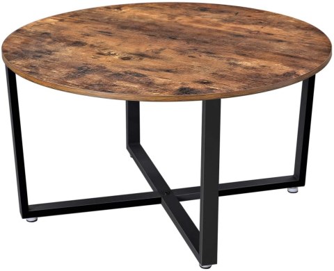 OKRĄGŁY STOLIK KAWOWY LOFT, CZARNY, METALOWY, ORZECH, DO SALONU, 88 CM OKRĄGŁY STOLIK KAWOWY LOFT, CZARNY, METALOWY, ORZECH, DO SALONU, 88 CM