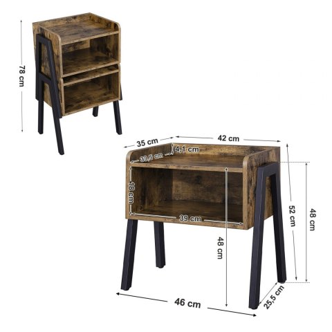 RUSTYKALNA SZAFKA NOCNA LOFT, DO SYPIALNI, ORZECH, BRĄZOWA, CZARNY METAL RUSTYKALNA SZAFKA NOCNA LOFT, DO SYPIALNI, ORZECH, BRĄZOWA, CZARNY METAL