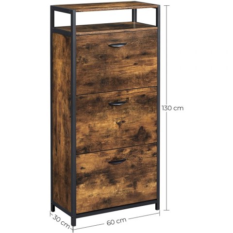 SZAFKA NA BUTY LOFT, UCHYLNA, METAL, ORZECH 130x60 SZAFKA NA BUTY LOFT, UCHYLNA, METAL, ORZECH 130x60