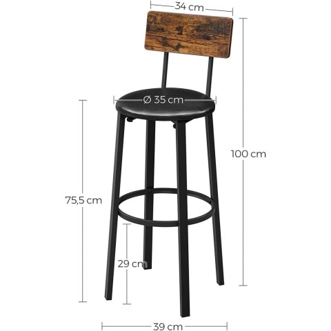 ZESTAW 2x INDUSTRIALNY HOKER Z OPARCIEM LOFT METALOWY, CZARNY, DO KUCHNI ZESTAW 2x INDUSTRIALNY HOKER Z OPARCIEM LOFT METALOWY, CZARNY, DO KUCHNI