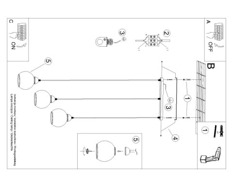 Lampa wisząca ALINO 3 czarna