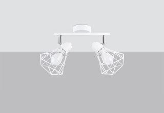 PLAFON LAMPA SUFITOWA BIAŁA VOLTIUM, LOFT, STALOWA, 2xE14, DO SALONU