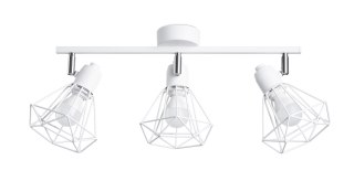 PLAFON LAMPA SUFITOWA NEXUS BIAŁY, LOFT, 3xE14, STALOWA, SALON, NOWOCZESNA