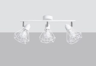 PLAFON LAMPA SUFITOWA NEXUS BIAŁY, LOFT, 3xE14, STALOWA, SALON, NOWOCZESNA
