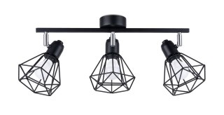 PLAFON SUFITOWY NEXUS CZARNY, LOFT, INDUSTRIALNY, LAMPA 3xE14, DO SALONU