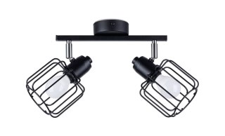 PLAFON SUFITOWY CZARNY LOFT 2XE14 STRATOS, LAMPA DRUCIANA, STAL, DO SALONU