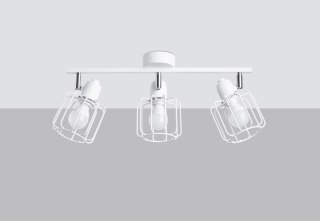 PLAFON BIAŁY LOFT FERRAIO, LAMPA SUFITOWA 3XE14, STALOWY, INDUSTRIALNY