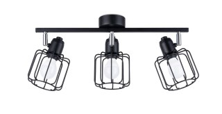 PLAFON LAMPA SUFITOWA FERROKA, CZARNA, LOFT, DRUCIANA, INDUSTRIALNA, 3xE14