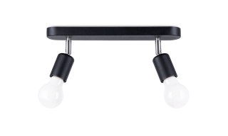 PLAFON LAMPA SUFITOWA CLARUS CZARNY, 2xE27, NOWOCZESNA, REGULOWANA, LOFT