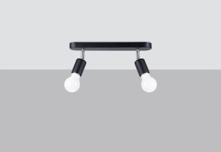 PLAFON LAMPA SUFITOWA CLARUS CZARNY, 2xE27, NOWOCZESNA, REGULOWANA, LOFT