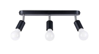 PLAFON SUFITOWY CZARNY CLARUS, LAMPA 3x E27, STAL, LOFT, DO SALONU