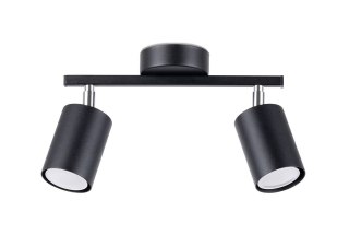 PLAFON CZARNY CLARUS, LAMPA SUFITOWA 2XGU10, LOFT, METALOWY, DO SALONU