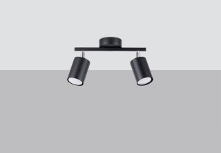 PLAFON CZARNY CLARUS, LAMPA SUFITOWA 2XGU10, LOFT, METALOWY, DO SALONU