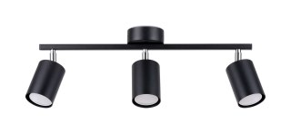 PLAFON CZARNY CLARUS, LAMPA SUFITOWA 3xGU10, LOFT, STALOWY, NOWOCZESNY