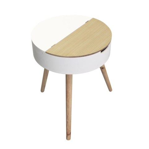 MAŁY STOLIK Z OTWIERANYM BLATEM, BIAŁY, DREWNO, OKRĄGŁY, 45 CM, DO SALONU MAŁY STOLIK Z OTWIERANYM BLATEM, BIAŁY, DREWNO, OKRĄGŁY, 45 CM, DO SALONU